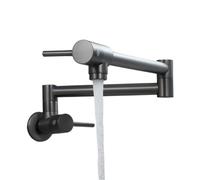 Robinet de cuisine pliable, Robinet de cuisine pliable en laiton, remplisseur casseroles, fixation murale, bec pivotant et, multicolore(Grey)