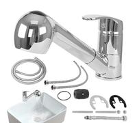 Robinet De Cuisine Pour Camping-car - Mitigeur Monotrou À Poignée Unique, Bec À Arc Bas, Luminaire Compact De Contrôle De L'eau | Pour Installation D'évier De Bateau De Remorque De Voyage De Camping-c