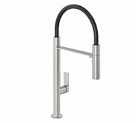 Robinet de cuisine QORD Kludi 56859N575, bec flexible amovible, inox nickel brossé