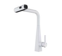 Robinet de cuisine rabattable avec 3 modes de pulvérisation, robinet d'évier rotatif à 360 ° en acier inoxydable, robinet mitigeur de cuisine facile à nettoyer, design durable et élégant