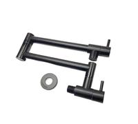 Robinet de cuisine rabattable Robinet de cuisine mural à double interrupteur, finition or brossé, bec rabattable, robinet d'eau froide simple, rallonge d'évier, remplissage casserole(Black)