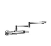 Robinet de cuisine rabattable Robinet de cuisine télescopique et pliable en laiton, pivotant à 360°, montage mural, for salle bain, mitigeur d'évier(Color 2)