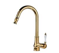 Robinet de Cuisine rétractable en cuivre français, Unique, résistant aux éclaboussures d'eau Chaude Froide, idéal pour l'évier, Le Lavage Le luminaire de Cuisine élégant
