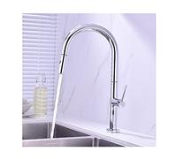 Robinet de cuisine rétractable, robinet mitigeur à poignée unique à arc élevé, robinet d'eau chaude et froide en laiton rotatif à 360 °, robinet d'évier universel à tirettes, design moderne