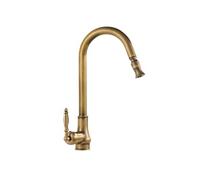 Robinet de cuisine rétro en cuivre de luxe - Style antique - Pivotant à 360° - Surface brossée - Design élégant et durable
