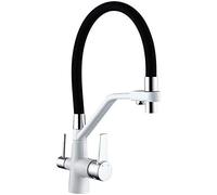 Robinet de Cuisine Robinet de Cuisine 3 Voies avec Bec pivotant à 360° Robinet de Filtre à Eau Mélangeur chromé pour Osmose Inverse sous évier Blanc élégant Multifonction pour Cuisines