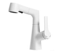 Robinet de cuisine, robinet de lavabo pivotant à 360° avec 2 modes de pulvérisation, mélangeur chaud et froid à trou unique pour évier de salle de bain avec design extractible