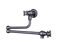 Robinet de cuisine, robinet de remplissage de casserole en or brossé, robinet mural simple à bec pivotant et pliable noir Commercial(Gray)