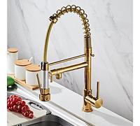 Robinet de Cuisine Robinet d'évier à Ressort en Or Rose 2 Fonctions Robinets de pulvérisation à Jet Grue Mélangeur d'eau Chaude et Froide Noire Robinets de Cuisine Gold_Chine