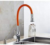 Robinet de cuisine, robinet d'évier de cuisine, mélangeur de lavabo en laiton chromé, tuyau de rotation arbitraire, manche unique, support de terrasse, robinet de cuisine style_8