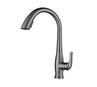 Robinet de Cuisine Robinet extractible Mélangeur d'évier Commercial Robinet de Cuisine en Acier Inoxydable avec Eau Chaude et Froide monté sur Le Pont Facile à Nettoyer Arc élevé pour la Maison et