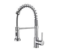 Robinet de cuisine, robinet remplissage casserole avec pulvérisateur à tirette d'évier poignée unique Robinets en acier inoxydable Bras pivotant joint