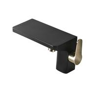 Robinet de cuisine, robinets de bassin Fibre de carbone noir et chaud, porcelaine Save Space Room Robinet Single Hand Handle Water évier mélangeur H851 pour évier de cuisine, bar, ferme, linge (H851)