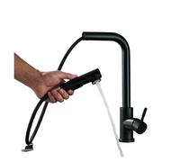 Robinet de cuisine rotatif à 360° avec buse de pulvérisation en acier inoxydable for évier de cuisine, robinets d'eau chaude et froide(Brushed Golden)