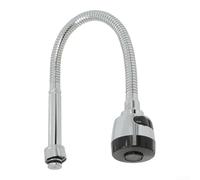 Robinet de cuisine rotatif à 360 degrés en acier inoxydable avec bec flexible et buse double mode offrant des paramètres de débit d'eau aérée et de jet