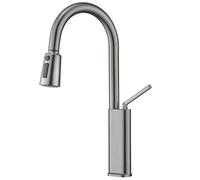 Robinet de cuisine rotatif à 360° en laiton avec pulvérisateur à tirette 3 fonctions pour évier Grifo de Cocina Débit d'eau flexible Mise à niveau de cuisine élégante