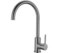 Robinet de cuisine rotatif à 360° en laiton - Robinet mélangeur d'eau froide à poignée unique, durable et élégant, installation facile du trou pour les cuisines modernes - Parfait pour la rénovation