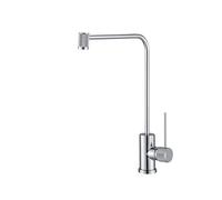 Robinet de cuisine rotatif à poignée unique dorée et noire pour eau potable - Design moderne - Parfait pour la maison et le restaurant