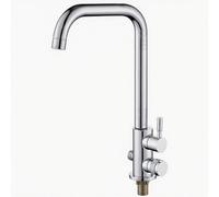 Robinet de cuisine rotatif en acier inoxydable pour lave-vaisselle - Robinet d'évier de cuisine moderne - Design arc haut - Installation facile - Finition élégante