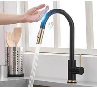 Robinet de cuisine sans contact, pulvérisateur extractible, mitigeur d'évier en acier inoxydable à poignée unique à arc élevé, robinet activé par capteur