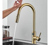 Robinet de Cuisine Smart Touched Sort, Capteur de la température numérique Tap de Cuisine, Rotation à 360 degrés avec pulvérisateur de Cuisine à 2 Fonctions (Couleur: Nero)