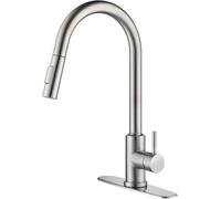 Robinet de cuisine tactile avec douchette extractible mitigeur d'évier en acier inoxydable for comptoirs modernes(Black)