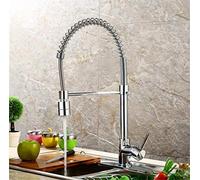 Robinet de cuisine Tire sortir le brome pivot pivotant en laiton Chrome Tirez vers le bas des mélangeurs d'évier de récipient élevé Tapisseur avec aérateur Pont d'eau froide chaude montée LWX