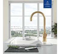 Villeroy & Boch Mitigeur de cuisine Umbrella 92530003 pivotant 360° ColdStart cartouche céramique or
