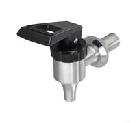 Robinet de distributeur de boissons en acier inoxydable 304 avec joint en silicone, robinet de rechange pour fût de jus, vin, trou de 16 à 20 mm, pour poignée en plastique, noir argenté (A)
