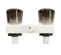 Robinet De Douche à 2 Boutons pour Camping - Car, Valve De Déviation, Base Noire - Installation Facile, Contrôle Pratique, Compatible Bateau Et Wagon (Socle blanc)