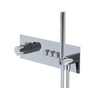 Steinberg Serie 390 Kit de finition Sensual Rain 39042322 thermostat encastré, 3/4", plaque de recouvrement carrée, pour 3 Verbraucher , chromé