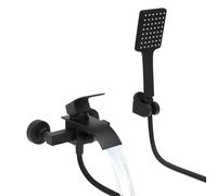 Robinet de douche cascade noir mat avec douchette