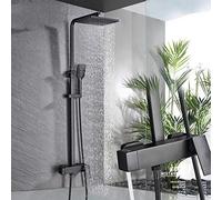 Robinet de douche de douche à volant mural noir mat LWX