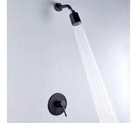 Robinet de douche de salle de bain laiton mélangeur de douche dans le mur robinet chaud et froid mural de bain robinet de douche ensemble de douche noire tap torneira, noir b LWX