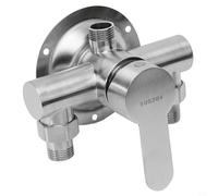 Robinet de douche en acier inoxydable pour eau chaude et froide, montage mural pour poignée en métal, filetage G1/2", bobine en céramique, matériau 304