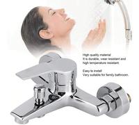 Robinet de douche en alliage, filetage G1/2 pouce, robinet mélangeur mural triple, prise en main confortable, convient pour la salle de bain domestique et la baignoire argent,noirAlliage de zinc