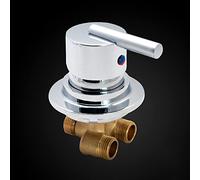 Robinet de douche en laiton à poignée unique avec valve filetée 1 voie - Mélangeur d'eau chaude et froide - Taille du trou de 50 à 55 mm - Cartouche en céramique durable - Installation facile - Idéal