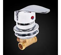 Robinet de douche en laiton à poignée unique - Valve filetée 1 voie - Mélangeur d'eau froide et chaude - Noyau en céramique - Taille du trou : 50 à 55 mm - Robinet de salle de bain durable et élégant.