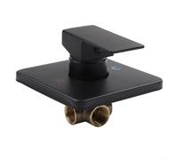 Robinet de douche encastré en laiton pour installation murale avec fonction de mélange d'eau chaude et froide et format compact de 120 mm (noir)
