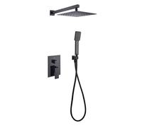 Robinet de douche encastré monocommande CHE équipement mural finition noir mat fabriqué en laiton