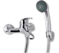 vidaXL Robinet de douche fixe – Chrome – 2 trous mural – Hauteur sous bec 100 mm