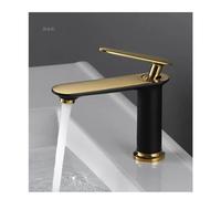 Robinet de douche haut de gamme or et noir, mitigeur eau chaude/eau froide, robinet mitigeur monocommande en laiton, lavabo élégant, vasque de cuisine raffinée