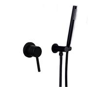 Robinet de douche noir de qualité supérieure AllCopper Mitigeur de baignoire Hot & ColWater Control encastré avec support rotatif pour salles de bains modernes