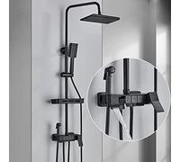 Robinet de douche Set Matte Black Square Rouque Poudeur de douche Set Spray Bidet Bidet 4-WAY LWX