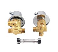 Robinet de douche thermostatique en laiton à sortie de 2/3/4/5 - Vanne de contrôle thermostatique pour douche - Panneau de colonne de douche - Cartouche en laiton, vanne de mélange d'eau G1/2" (vis