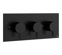 Robinet de douche thermostatique encastré Crosswater MPRO horizontal 2 robinets d'arrêt noir mat sw385420/sw385440