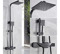 Robinet de Douche thermostatique, mitigeur de Douche Effet Pluie, Ensemble de Douche 8 Pouces, Robinet de Douche thermostatique, Ensemble de Douche Noir C, Ensemble de do