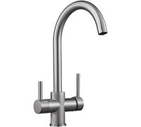 Robinet de Filtre à 3 Voies Robinet de Cuisine Robinet de Cuisine 3 en 1 Robinet mitigeur pour Filtre à Eau Robinet Rotatif Robinet d'évier pour systèmes d'osmose Noir + Point Blanc (Couleur :