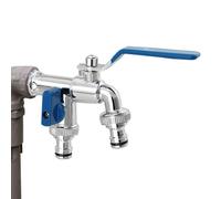 Robinet de jardin à double sortie pour robinet d'extérieur mural de 3,5 cm avec connecteur de tuyau à double bec pour un arrosage et une irrigation faciles Solution de plomberie de jardin