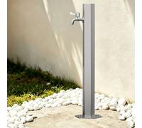 Robinet de jardin autoportant en acier inoxydable - Fontaine à colonne d'eau extérieure, élément d'eau décoratif, robinet à pilier vertical pour l'irrigation et le lavage(Short Height:50cm/19.7in)
